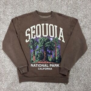 PacSun Sequoia National Park Crewneck Medium Brown Graphic California Thick
